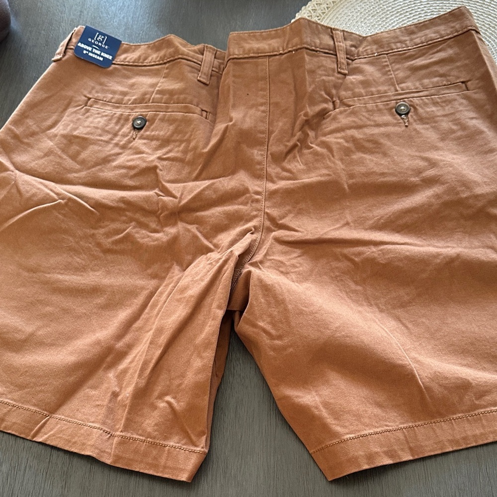 George Men's Tan Flat Front Shorts